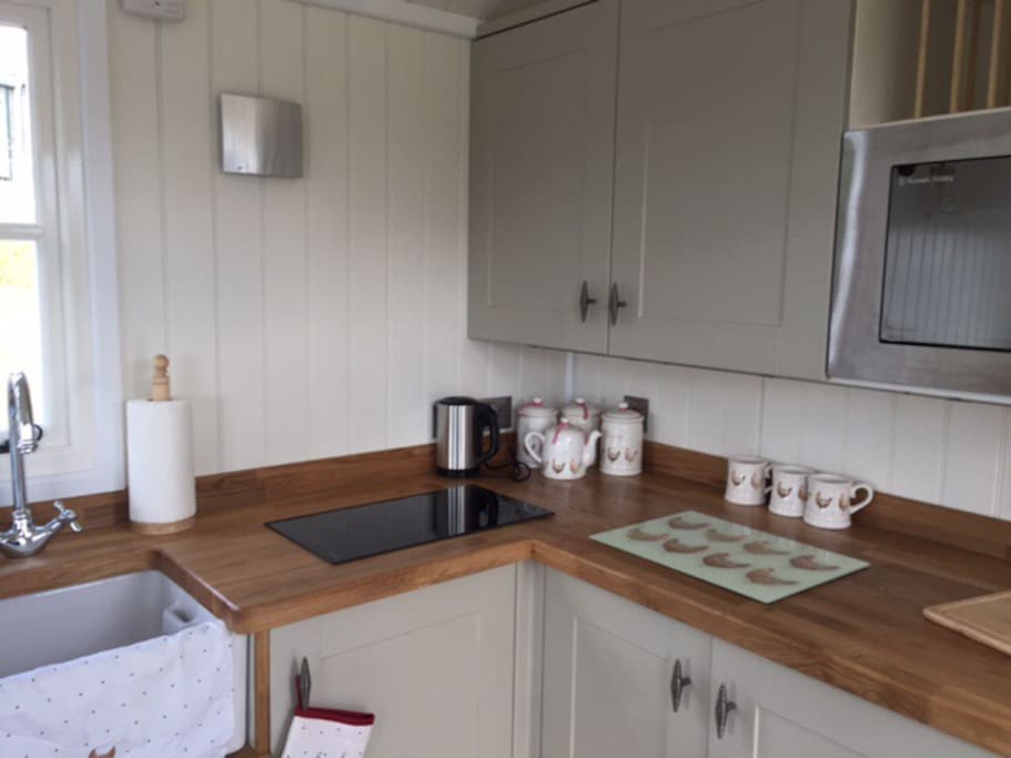 Our handmade kitchen with everything you need for a stress free stay!