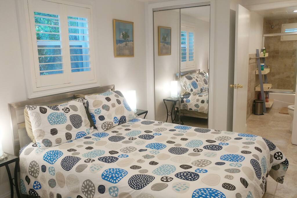 Comfortable Novaform Full Bed and Spacious mirrored closet