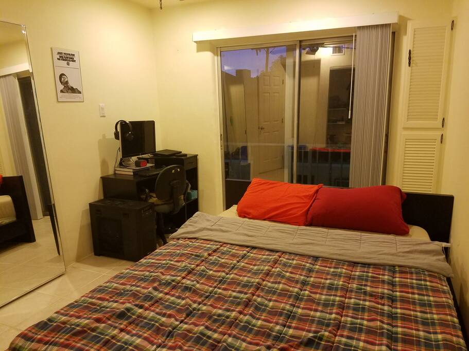 Another angle of bedroom 1. Balcony!