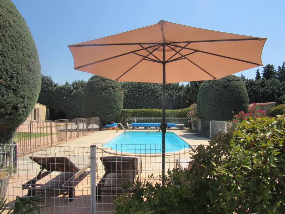 View of pool from garden side