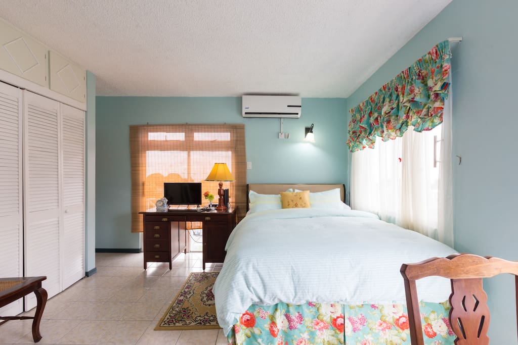 Choose Azure Suite for a calming, relaxing and restful stay in Kingston. It's also, equipped for work with an office desk and for your entertainment with a flat screen cable TV and a radio.