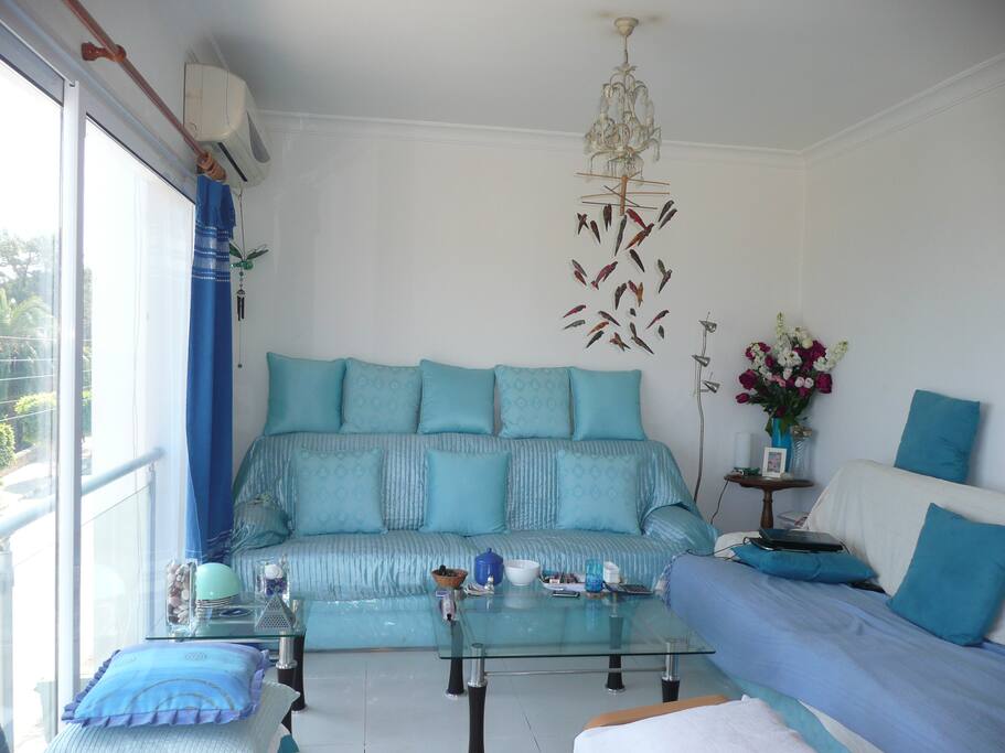 Our relaxing lounge with stunning views of the sea.