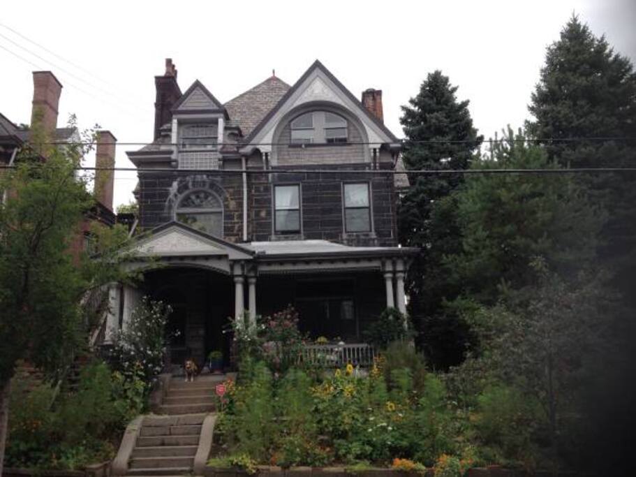 Apartment is on the third floor. Staircase is on the left side of the house.