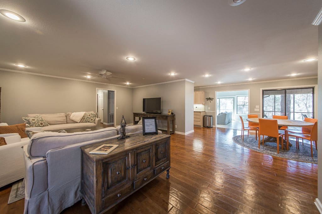 Open plan living and dining