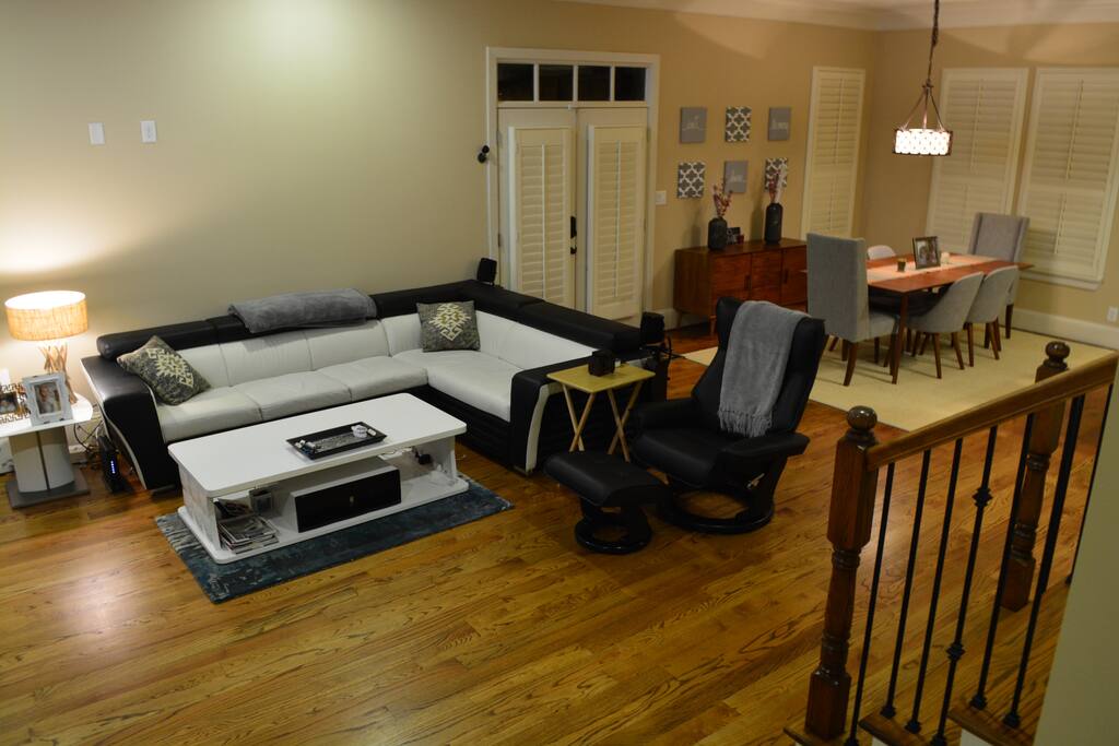 First floor living and dining room