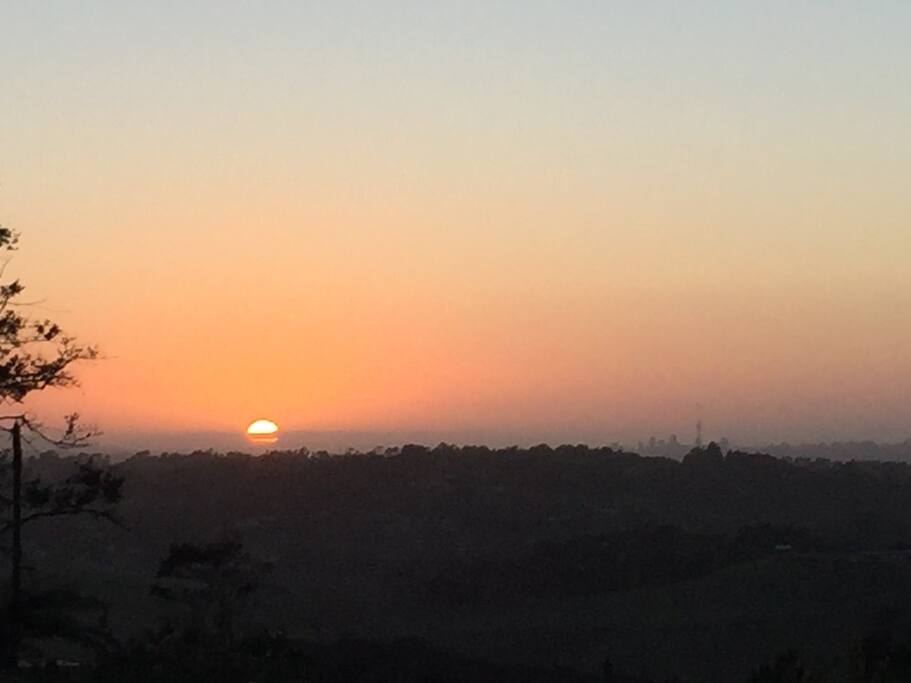 Sunrise and city view