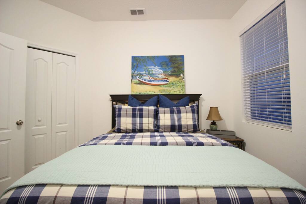 Rustic-Modern minimalist bedroom with a very comfortable queen size bed