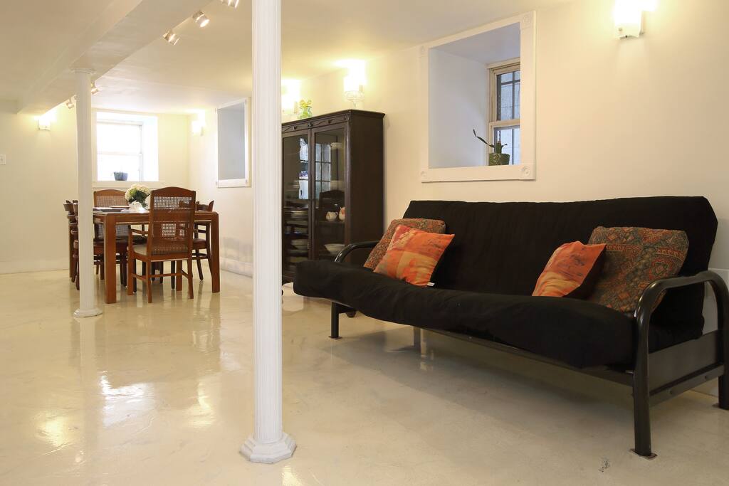 Living area with full size futon
