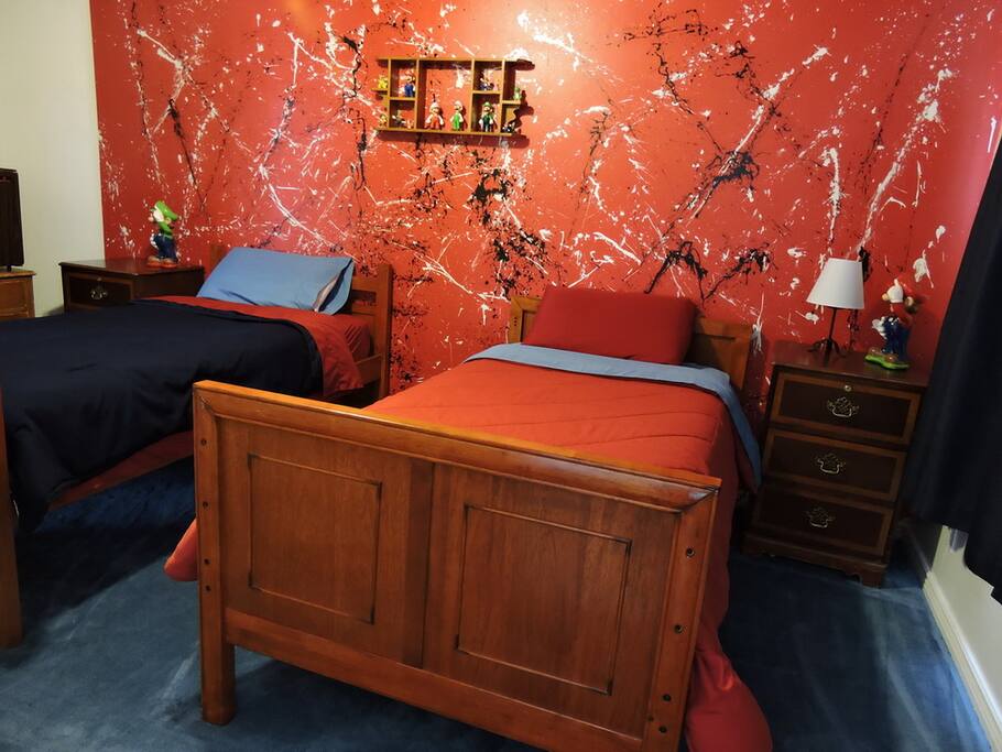 Double Twin Beds with private bathroom.