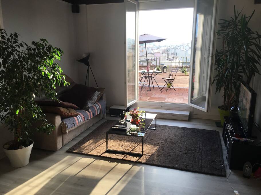 salon ouvert sur terrasse
