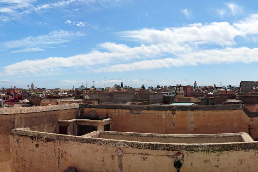 Panoramic rooftop view