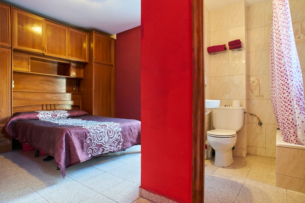 Bedroom with bathroom attached