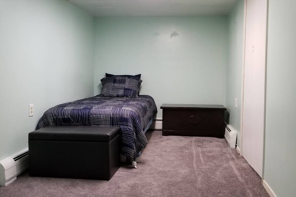 Entrance to 1st room, to the left is the 2nd bedroom, both have walk in closets.