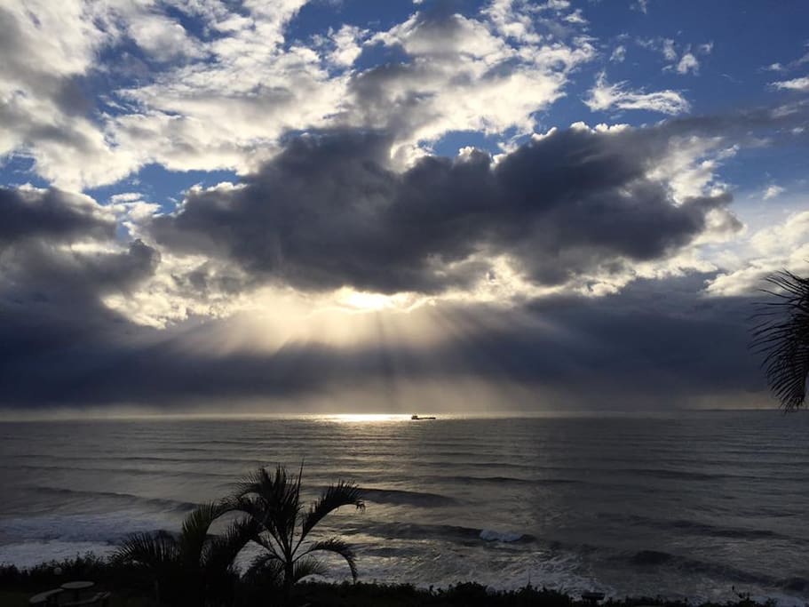 Beautiful views on the beach of the amazing Umdloti sunsets, sea life and ships