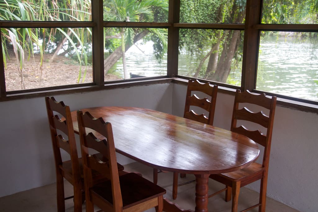 dining area on porch