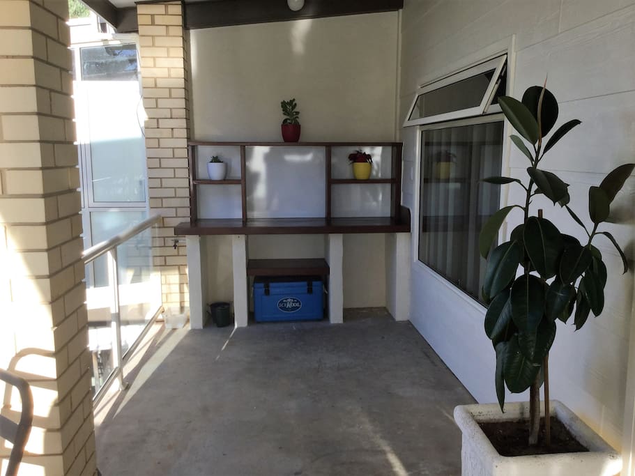 balcony , This is an upstairs apartment, completely self contained