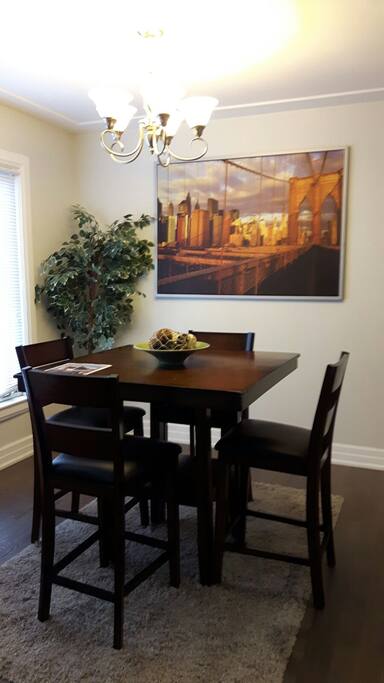 Dining Table for 4! Extra chairs are available if needed.