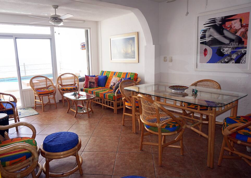 Living, dining area