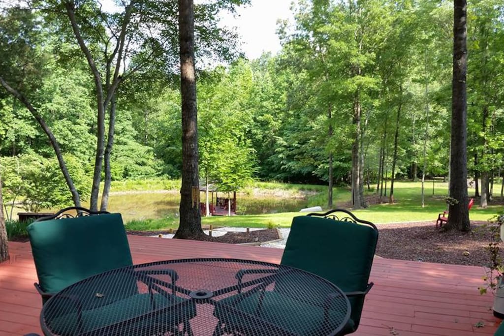 Back Deck with view of Pond