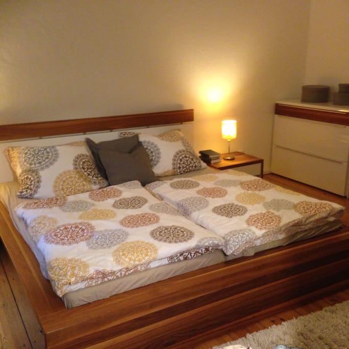 your sleeping room with huge bed 180 cm width