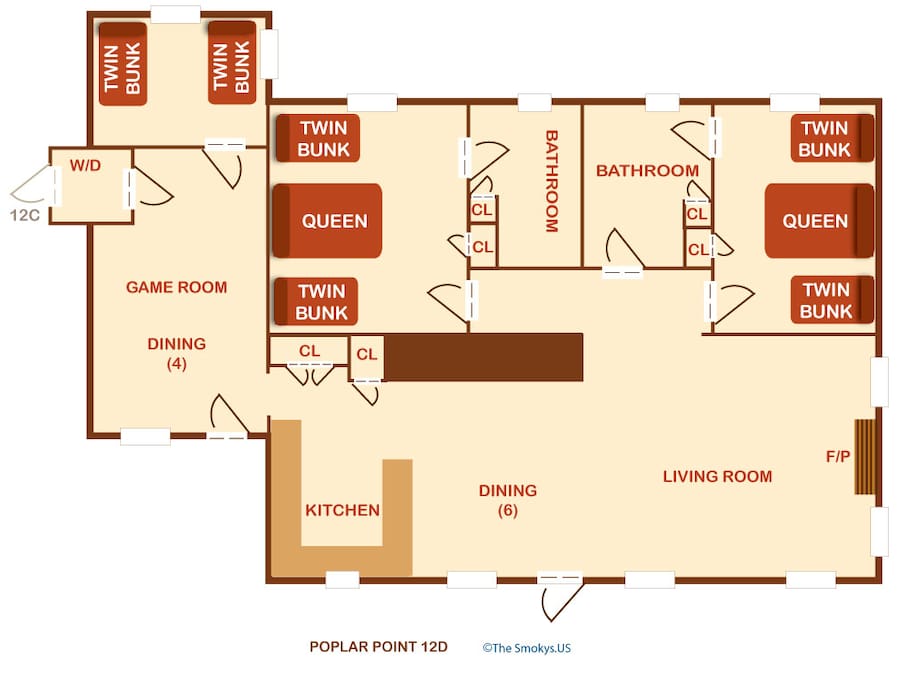 Poplar Point Condo Unit 12D-Floor Plan