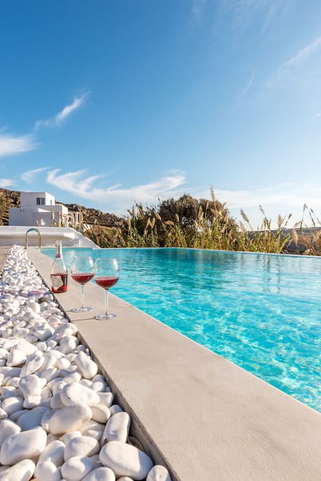 Enjoy your Wine at our Pool.