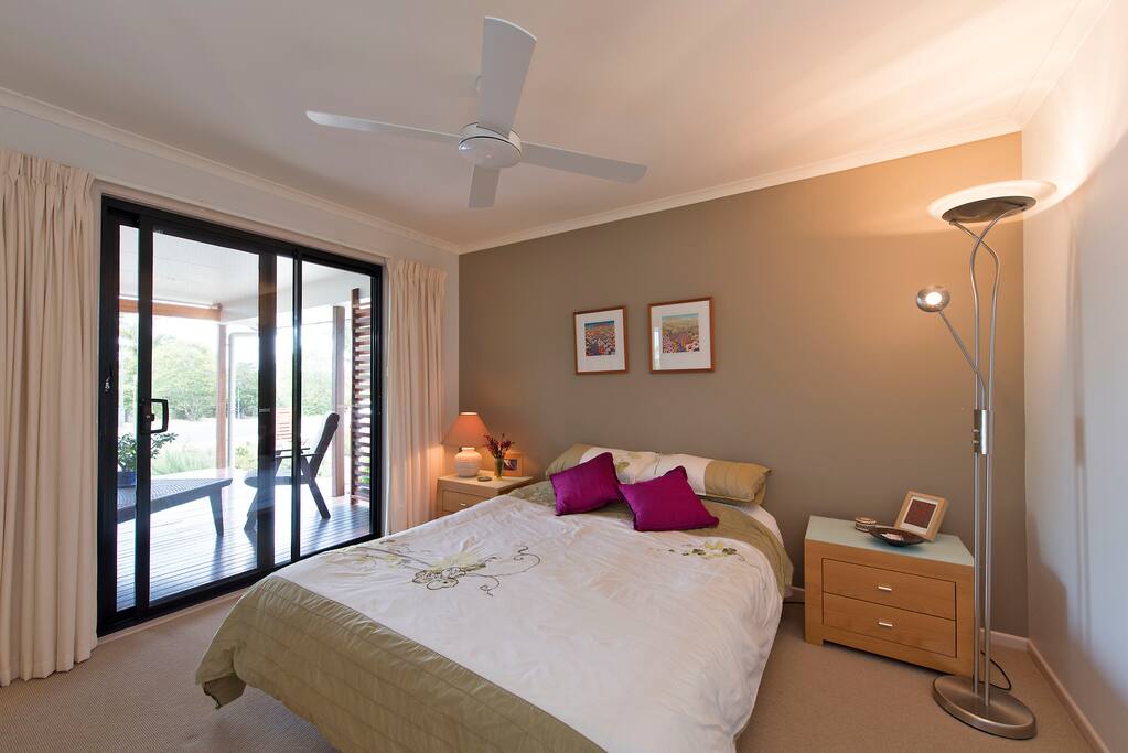Comfortable queen room opens to deck