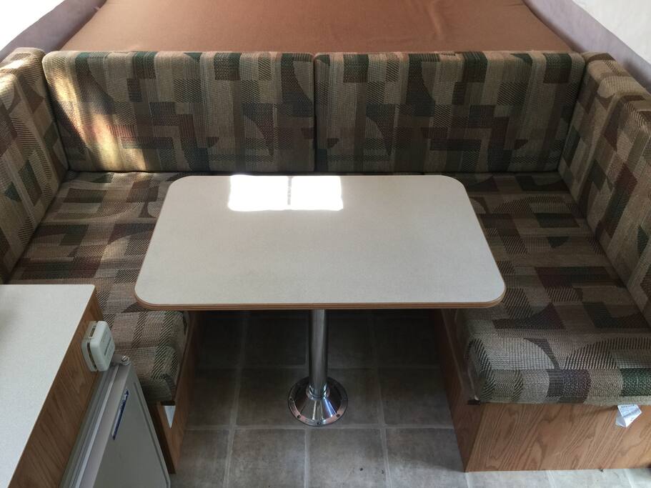 This is the U-Dinette, next to the king sized bed. This dinette can be made into a bed.
