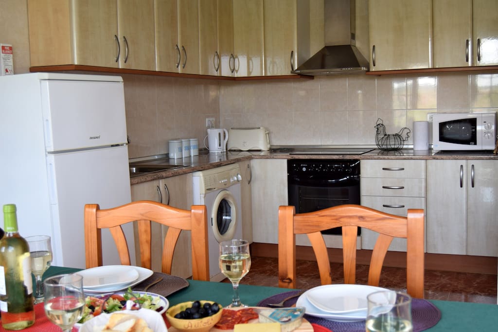 Large and well-equipped kitchen