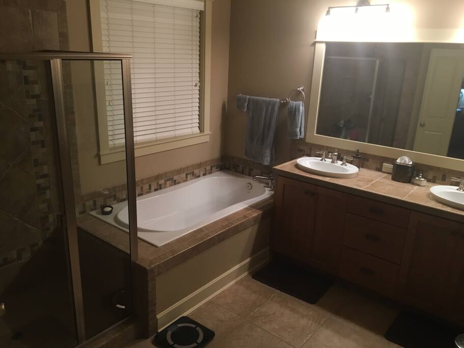Master bath with separate toilet room