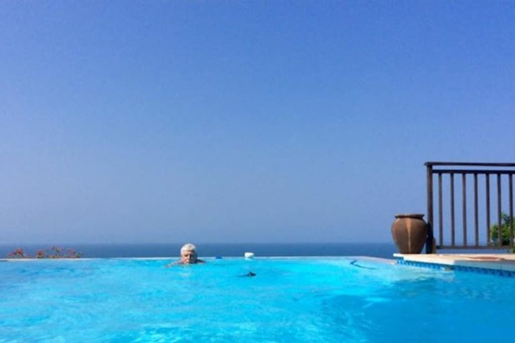 Swimming with stunning view