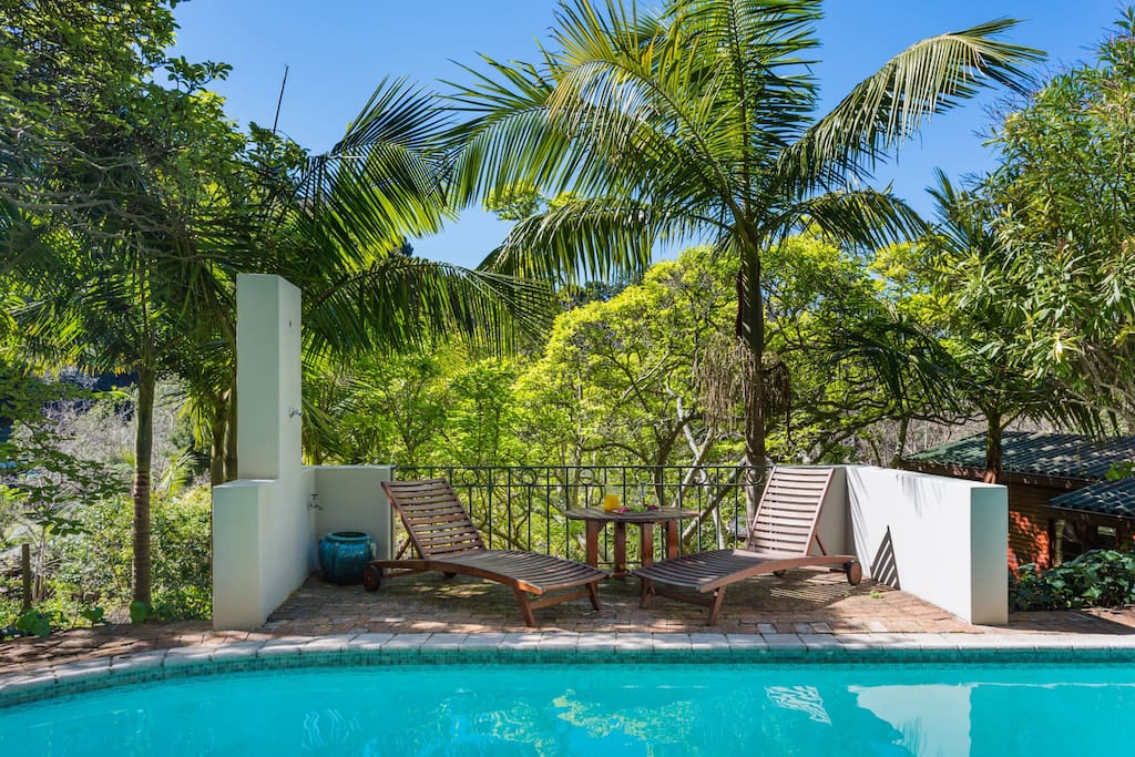 Sparking spring water swimming pool set in serene surroundings
