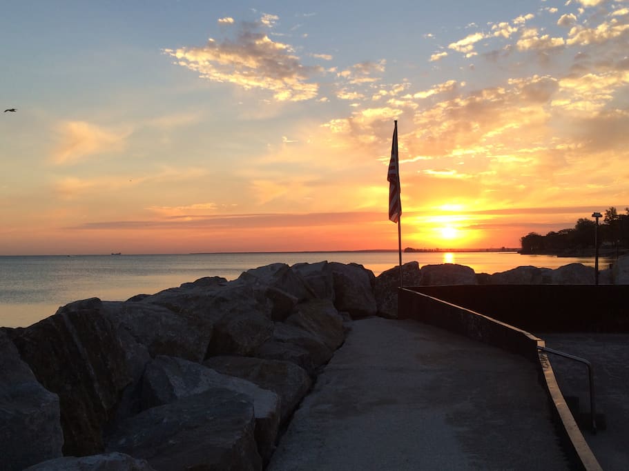 Sunrise, looking east.