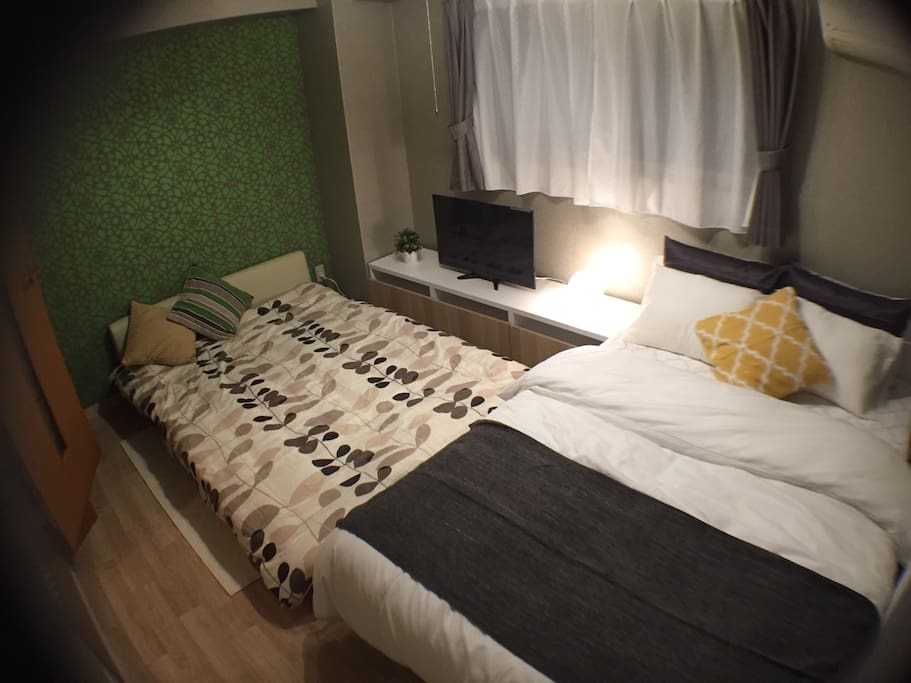 1 double beds & 1 sofe bed(double size)