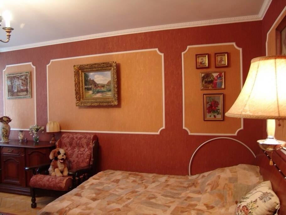 Bed in the living room