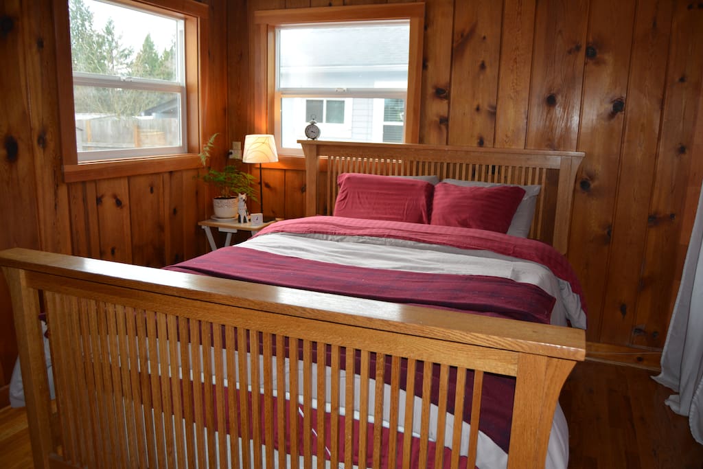 Master bedroom overlooking back yard