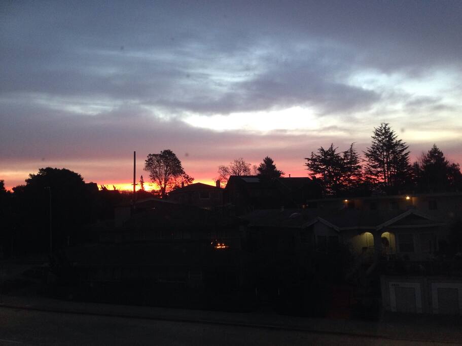 Sunset from the back stoop--iPhone doesn't do it justice!