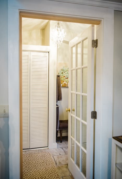 Bathroom entry door