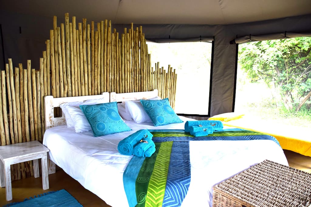 Comfortable, spacious rooms with vibrant African designs