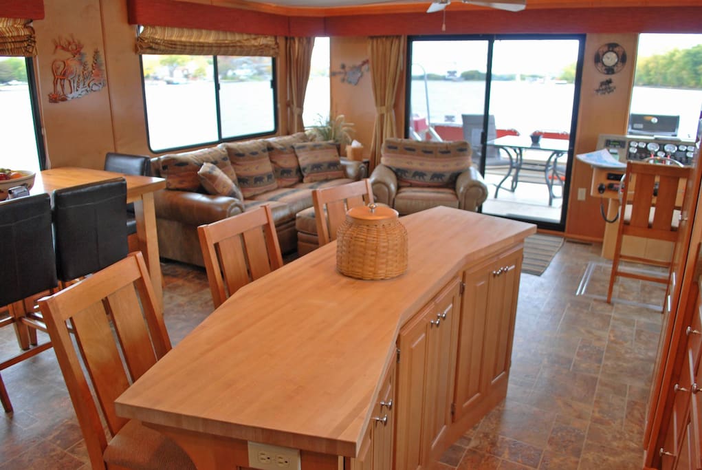 Large bright kitchen area.