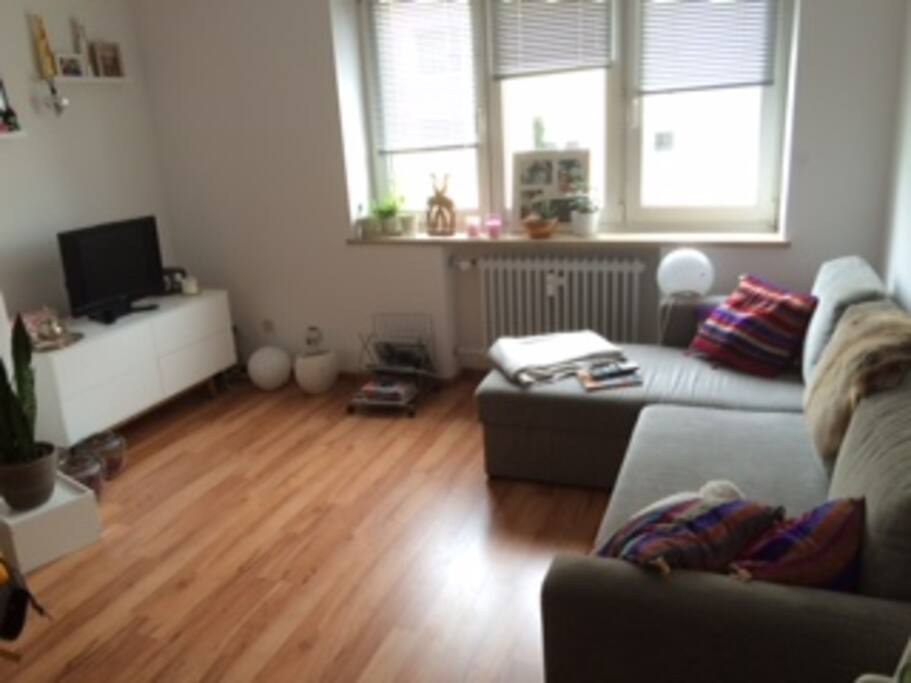 Wohnzimmer mit ausziehbarer Schlafcouch