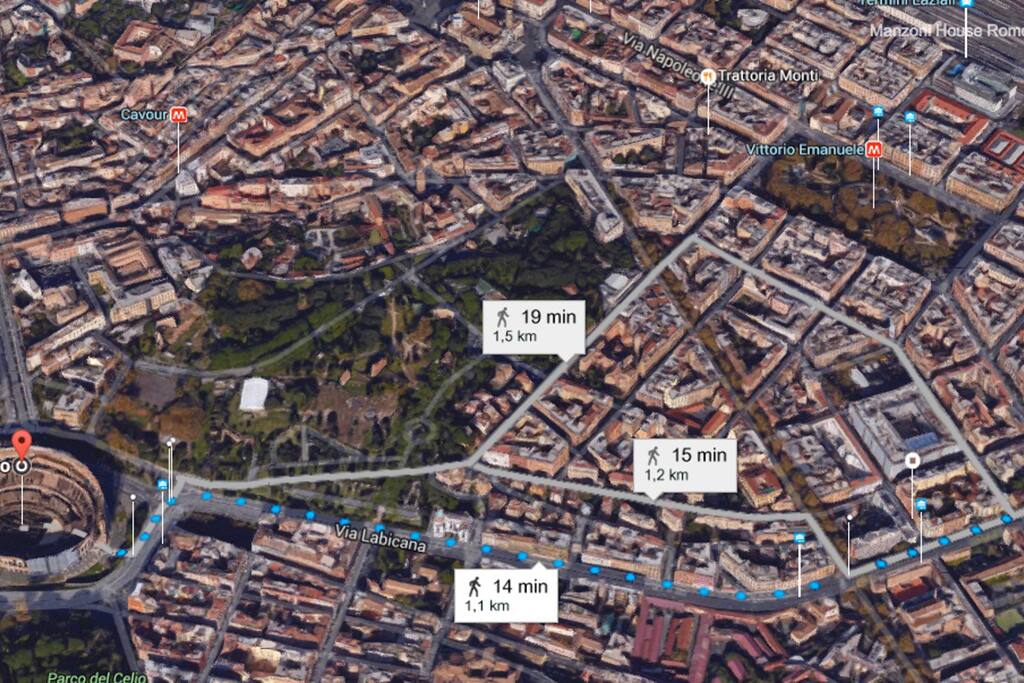 10' walking to Colosseum!
