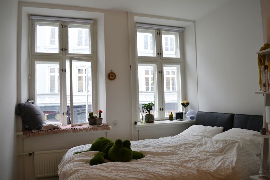 The bed has a nice memory foam
mattress! (Frog not included...)