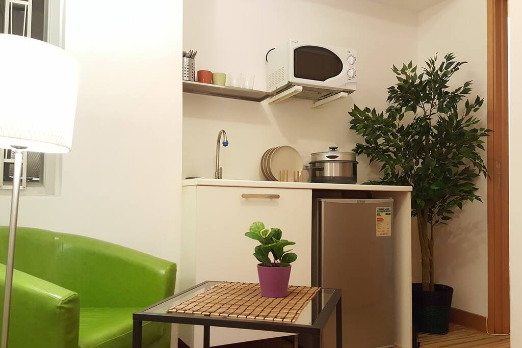 My kitchen, you can buy food and put it in the fridge