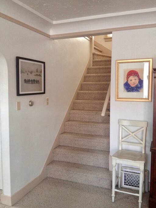 Staircase up to your bedroom and bathroom.