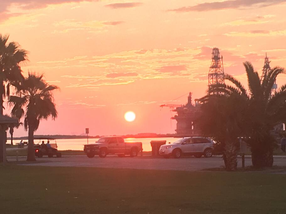 sunset in Port A
