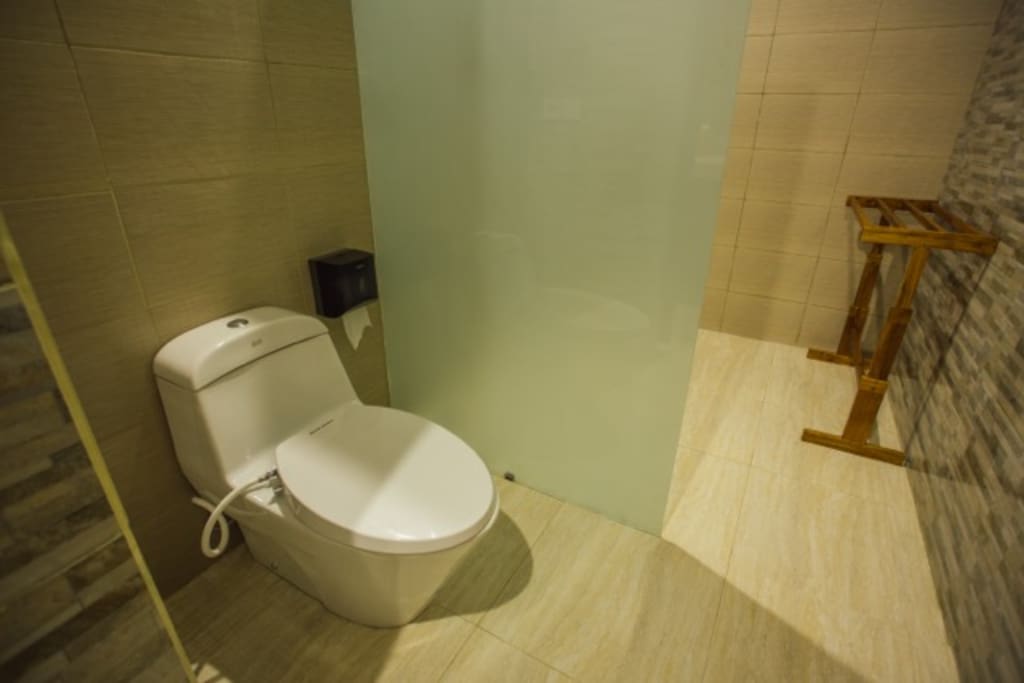 clean toilet and shower