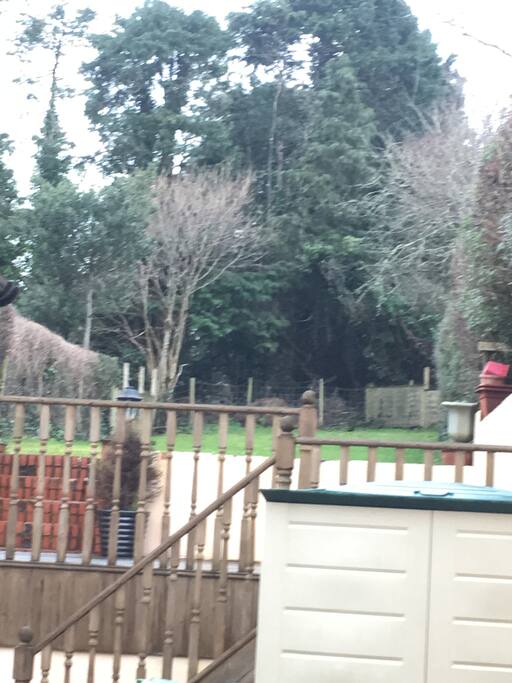 Large garden and decked area south facing