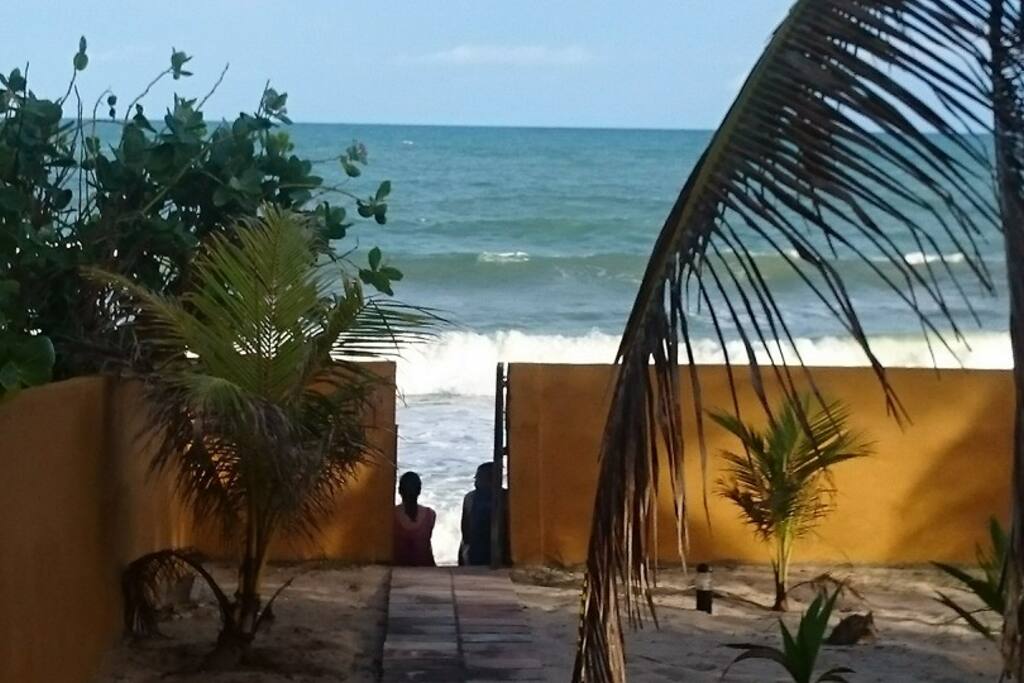 Back yard and access to the beach