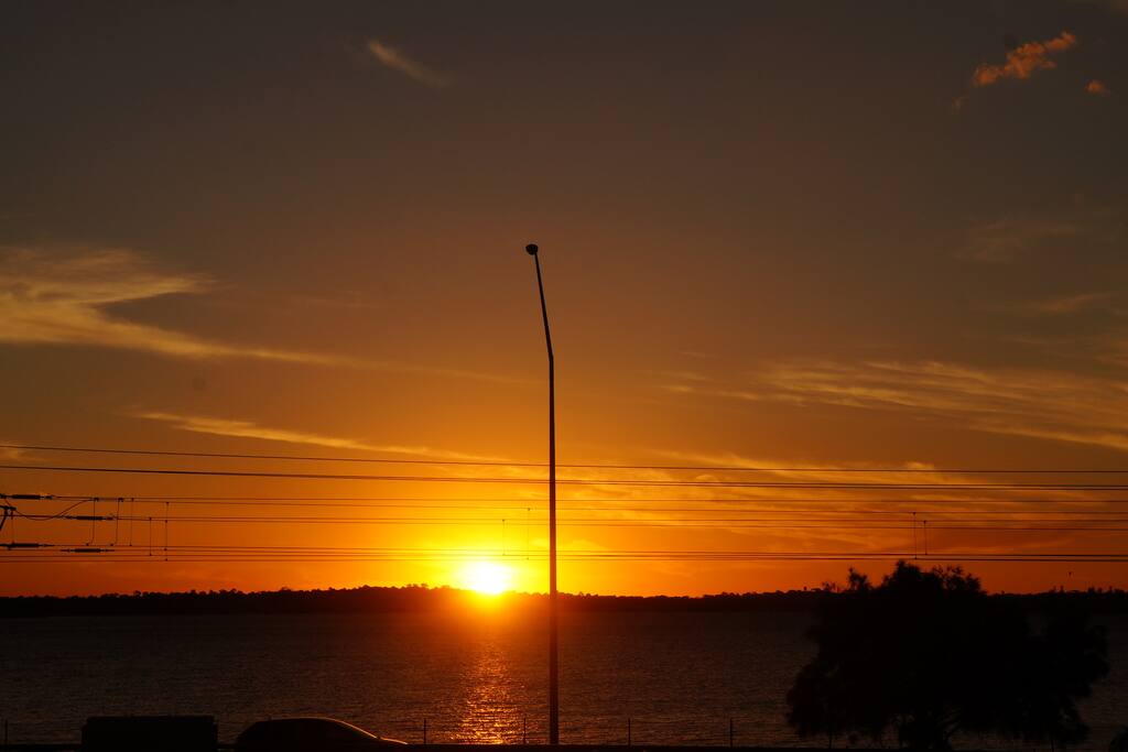 View from the balcony at sunset